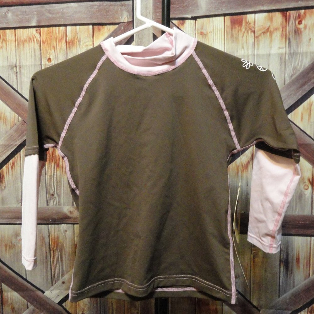 SunSkinz Cute long sleeve rash guard upf 50+~symbols on shoulder~Beach w…